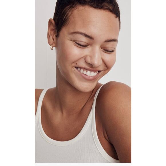 Madewell Carabiner Mini Hoop Demi Fine 14K Gold over Silver - Picture 3 of 3